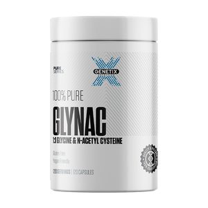 Genetix Nutrition GLYNAC capsules – 120 serve pure glycine and N-acetyl cysteine supplement in white tub