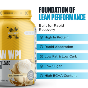 Genetix whey protein isolate vanilla ice cream flavour 1kg tub, high protein low carb rapid absorption formula